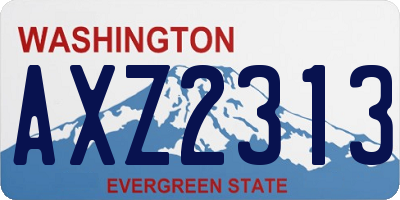 WA license plate AXZ2313