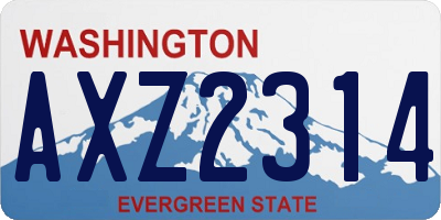 WA license plate AXZ2314