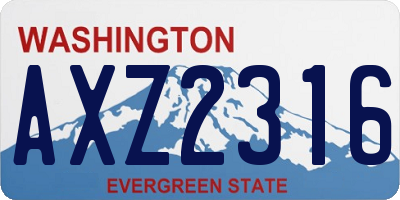 WA license plate AXZ2316