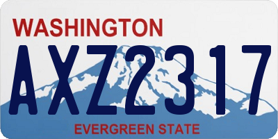 WA license plate AXZ2317