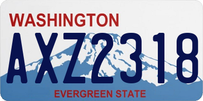 WA license plate AXZ2318