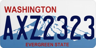 WA license plate AXZ2323