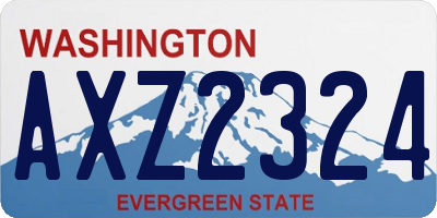 WA license plate AXZ2324