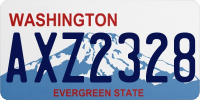 WA license plate AXZ2328