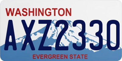 WA license plate AXZ2330