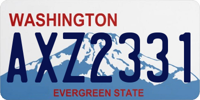 WA license plate AXZ2331