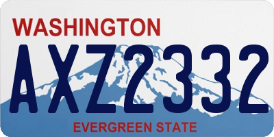 WA license plate AXZ2332