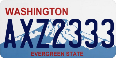 WA license plate AXZ2333