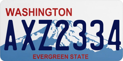 WA license plate AXZ2334