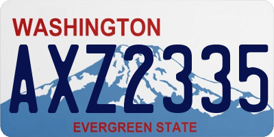 WA license plate AXZ2335