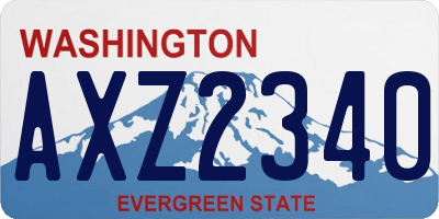 WA license plate AXZ2340