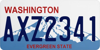 WA license plate AXZ2341