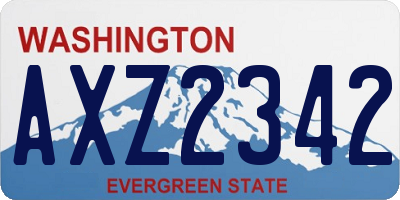 WA license plate AXZ2342