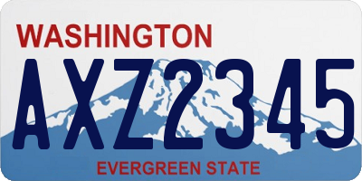 WA license plate AXZ2345