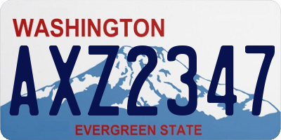 WA license plate AXZ2347