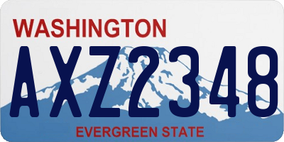 WA license plate AXZ2348