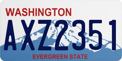WA license plate AXZ2351