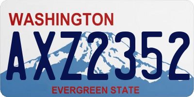 WA license plate AXZ2352