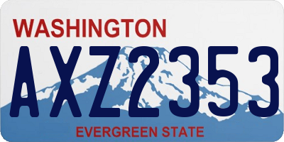 WA license plate AXZ2353