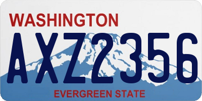 WA license plate AXZ2356