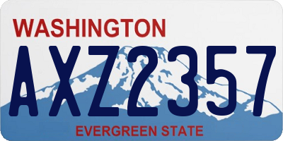 WA license plate AXZ2357