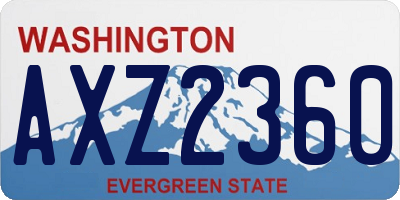 WA license plate AXZ2360