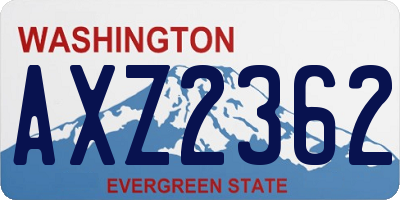 WA license plate AXZ2362