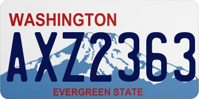 WA license plate AXZ2363
