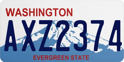 WA license plate AXZ2374