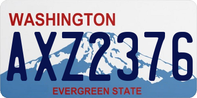 WA license plate AXZ2376