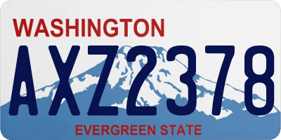 WA license plate AXZ2378