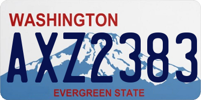 WA license plate AXZ2383