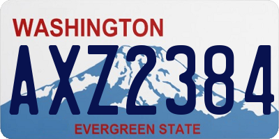 WA license plate AXZ2384