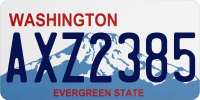 WA license plate AXZ2385