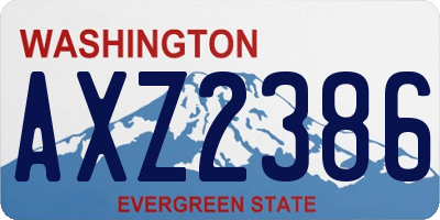 WA license plate AXZ2386