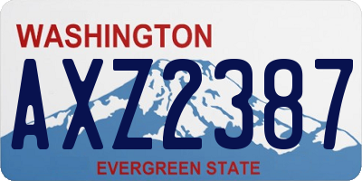 WA license plate AXZ2387
