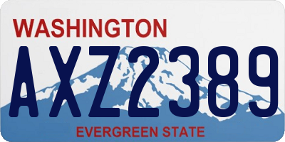 WA license plate AXZ2389
