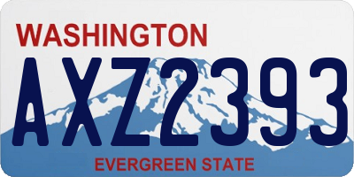 WA license plate AXZ2393