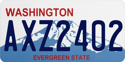 WA license plate AXZ2402