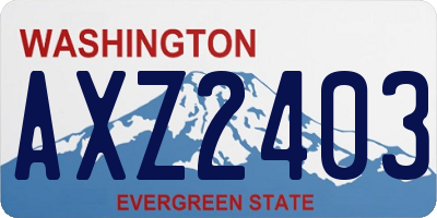 WA license plate AXZ2403
