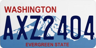 WA license plate AXZ2404