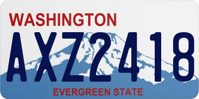 WA license plate AXZ2418