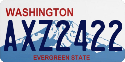 WA license plate AXZ2422