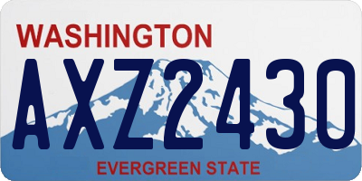 WA license plate AXZ2430