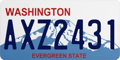WA license plate AXZ2431
