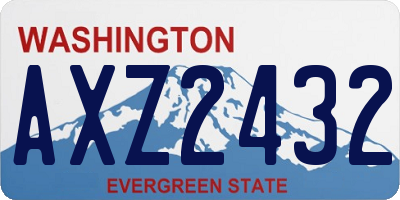 WA license plate AXZ2432