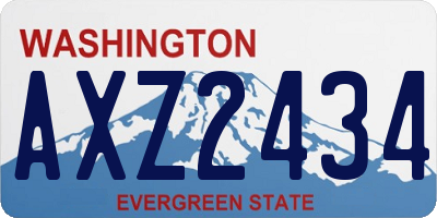 WA license plate AXZ2434
