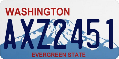 WA license plate AXZ2451