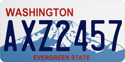 WA license plate AXZ2457