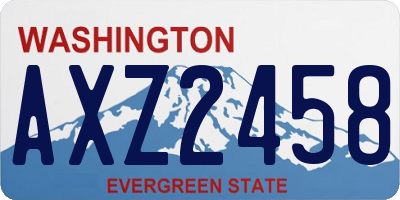 WA license plate AXZ2458